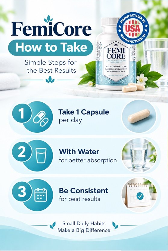 How to take Femicore: one capsule daily with water